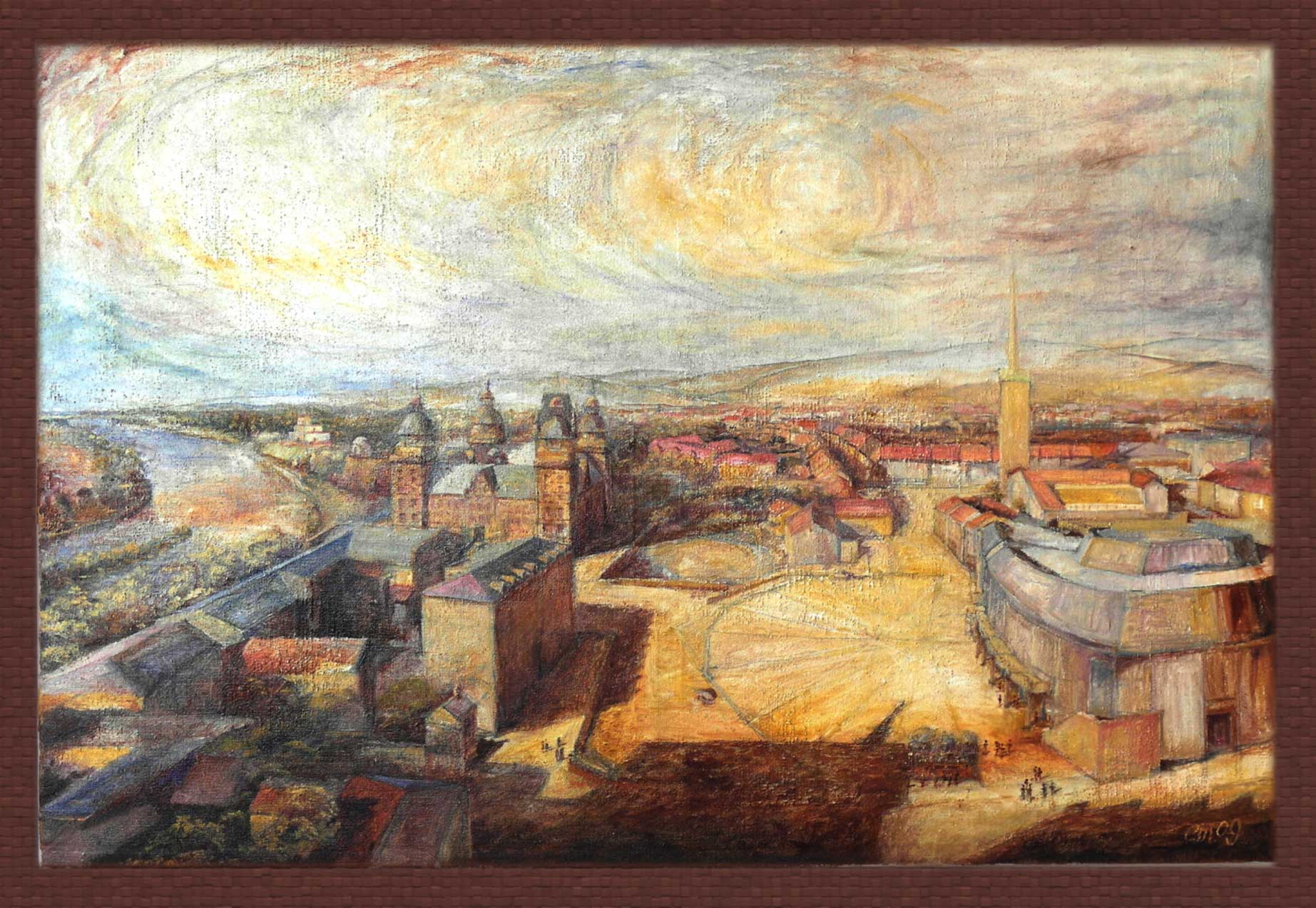 Ansicht der Stadt Aschaffenburg, Schlossplatz